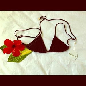 NWT Tori Praver Lahaina bikini top black